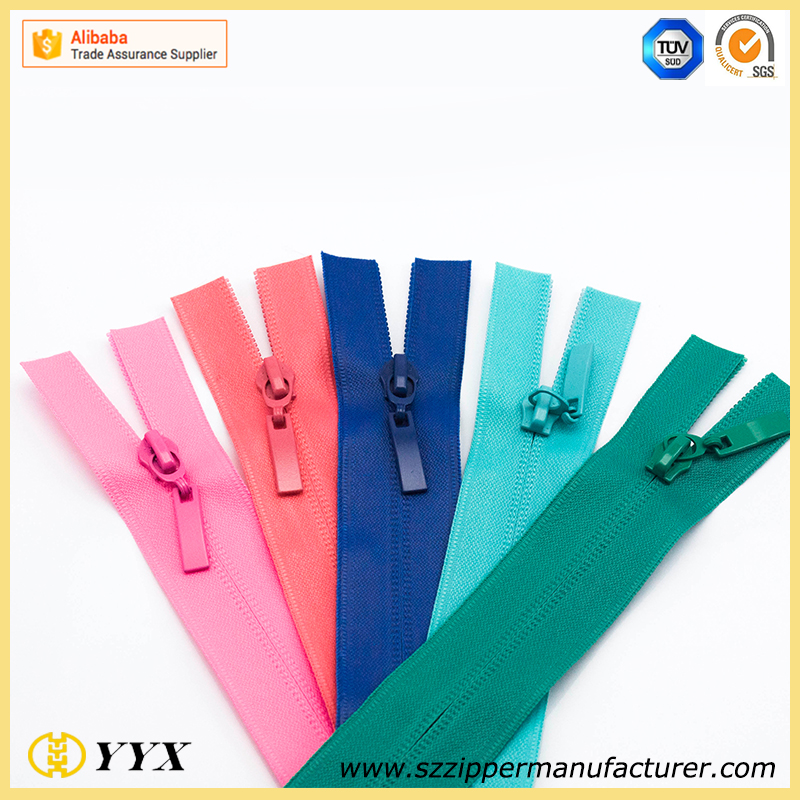 colorful garment accessory waterproof nylon zipper for sale