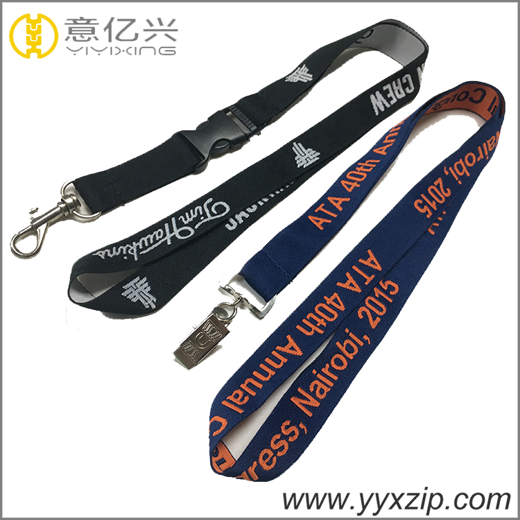Printed hook lanyards polyester satin fabric plastic safety for sale phone holde