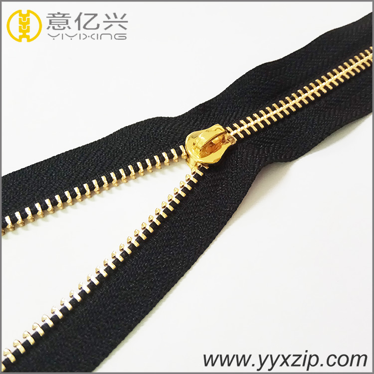zipper factory golden #3 teeth brand highly polished for metal zipper roll