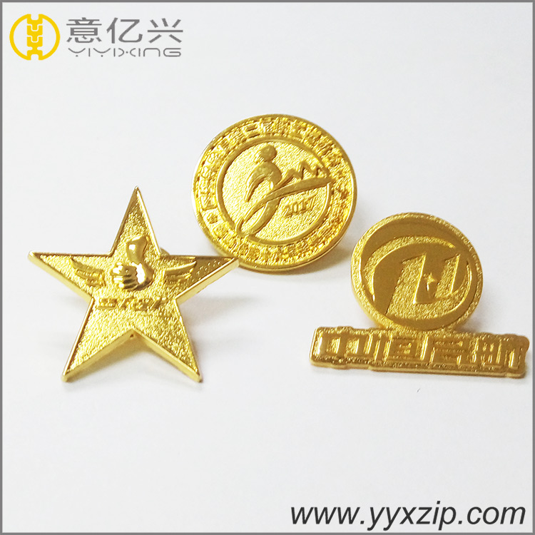 custom metal badge gold stars shaped lapel pin