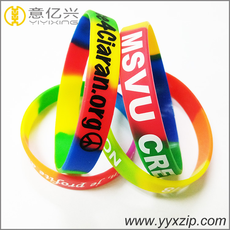 Custom adjustable funny souvenir segment color silicone wristband, silicone brac