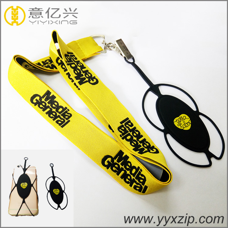 hot sale detachable cell phone holder jacquard lanyard with case