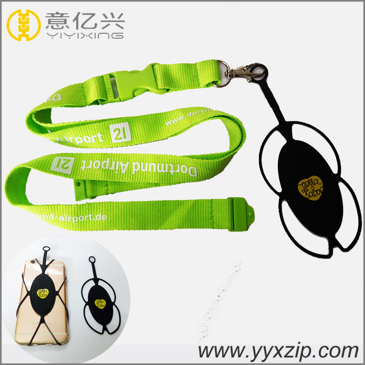 Silicone Mobile Cell Phone Lanyard With Card Holder