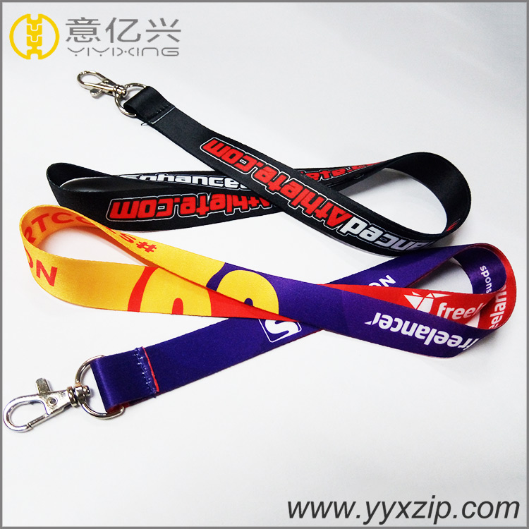 Custom dye sublimated event logo smooth color neck strap lanyard