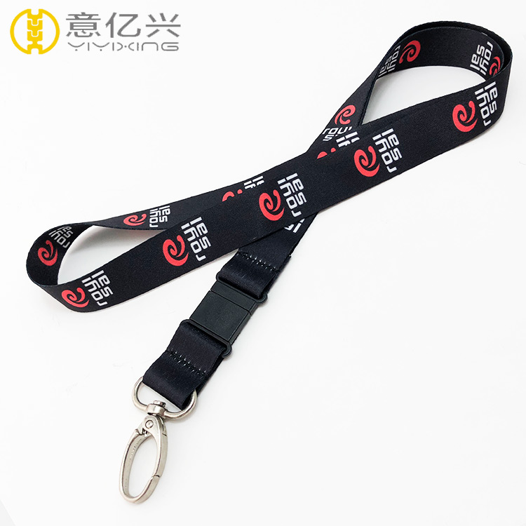 Custom printed logo wholesale polyester lanyard with safety buckle