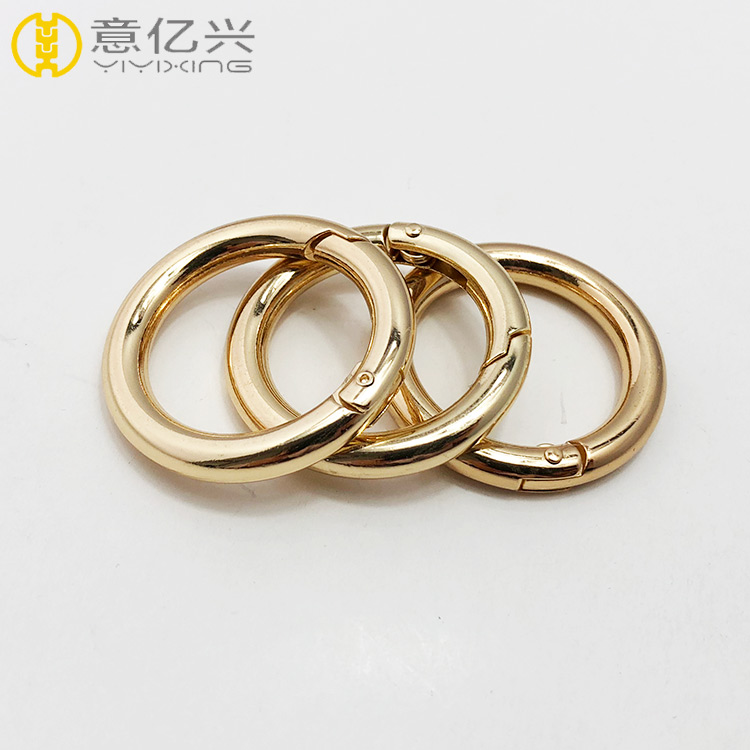 Custom polished gold stainless steel round spring gate O ring
