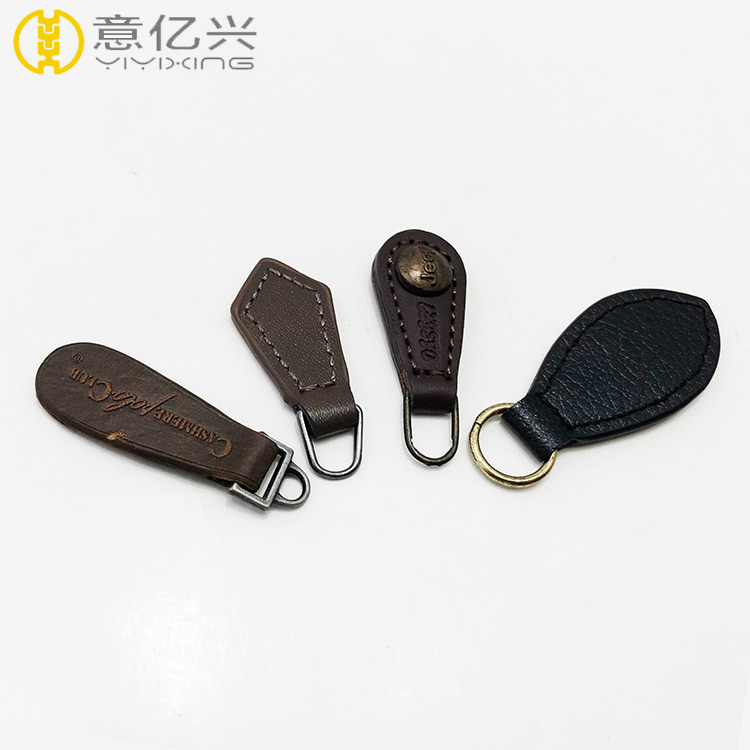 Thread Sewing Brown PU Leather Zipper Puller for Leather Bag