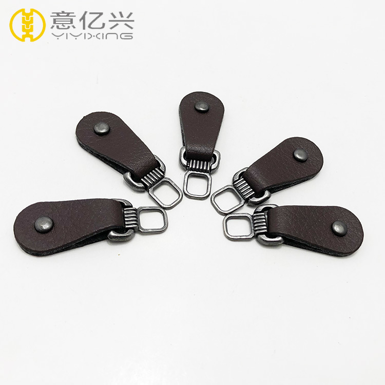 Custom design hangbag zipper pulls leather zip puller