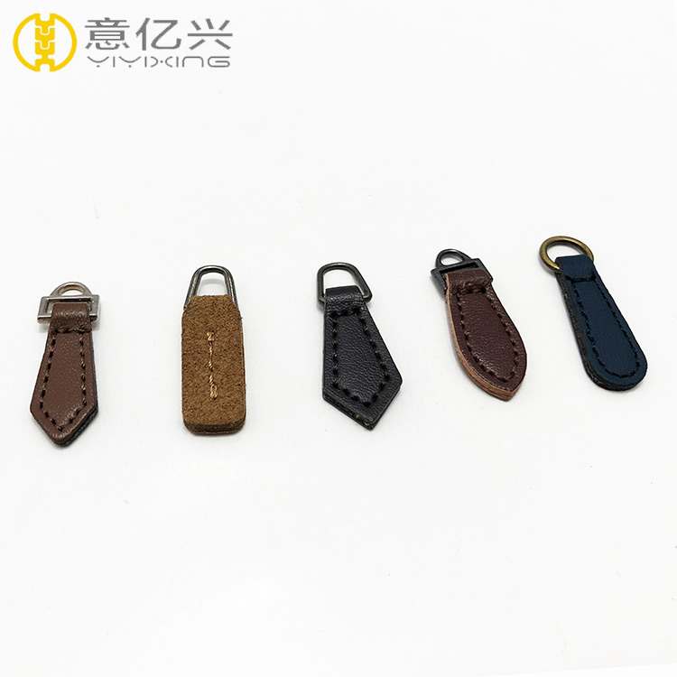 2018 High Quality Solid Color PU Leather Zipper Puller for Bags