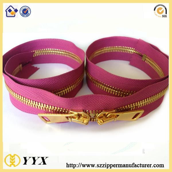 Double slider zipper / elegant metal zipper for wide range of use two way zipper